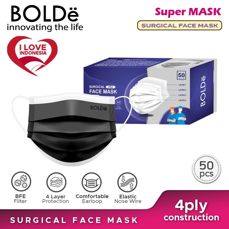 BOLDe Super Mask Surgical Mask 4 Ply 50pcs